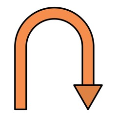 Vector U Turn Filled Outline Icon Design