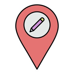 Vector Edit Location Filled Outline Icon Design