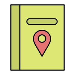 Vector Travel Guide Filled Outline Icon Design
