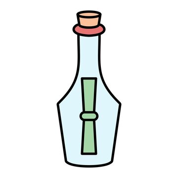 Vector Letter Bottle Filled Outline Icon Design