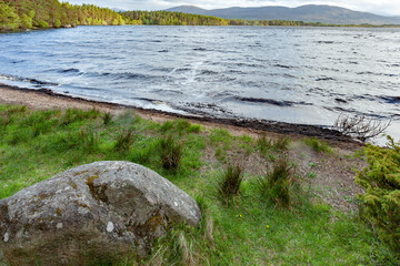 Choppy water on Loch Garten in Scotland