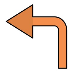 Vector Turn Left Filled Outline Icon Design