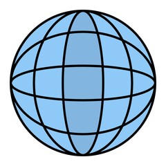 Vector Globe Filled Outline Icon Design
