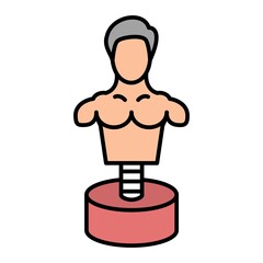 Vector Boxing Mannequin Filled Outline Icon Design