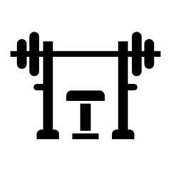 Vector Bench Press Glyph Icon Design