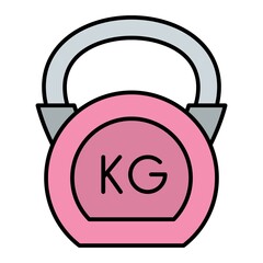 Vector Kettle Bell Filled Outline Icon Design