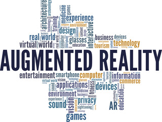 Augmented reality vector illustration word cloud isolated on white background.