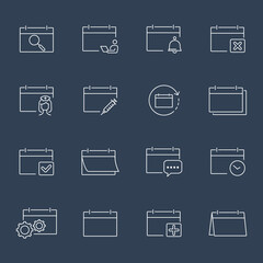 Calendar icons set. Calendar pack symbol vector elements for infographic web