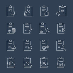 Clipboard icons set. Clipboard Card pack symbol vector elements for infographic web