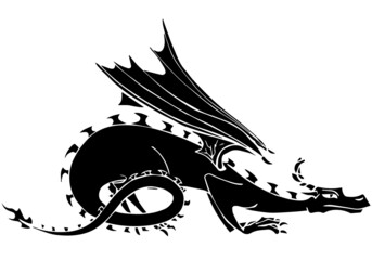 the vector black dragon isolated on transparent