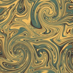 Seamless twirly swirly abstract liquid marble surface pattern design for print. High quality illustration. Trendy marbled fluid paint on water background. Funky expressive psychedelic swirl of paint.