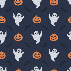 Halloween vector. Halloween seamless pattern. Cute Halloween seamless background design. Editable vector. 