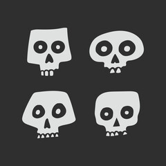 Skull vector. Unique and cute skull vector design. Editable skull character illustration.