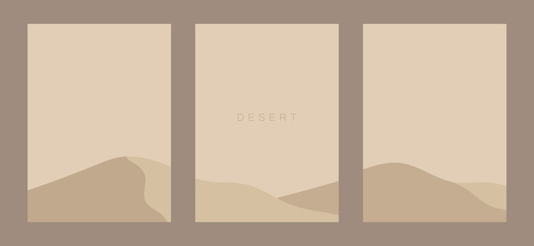 Desert vector. Desert flyer template. Desert wall art design. Editable vector.