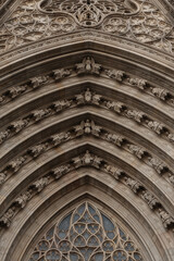 Decorative elements on the facade of the Catholic Cathedral