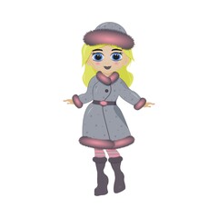  little girl in a fur coat