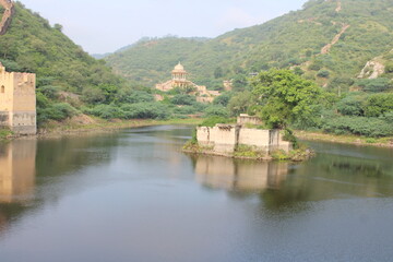 Fototapeta na wymiar Sagar Lake amer, Jaipur, Rajasthan
