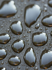 Water droplets on a black background