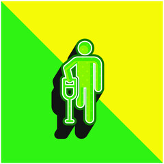 Accident Green and yellow modern 3d vector icon logo