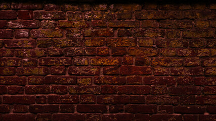 Fototapeta na wymiar Dark red brick wall surface