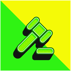 Auction Green and yellow modern 3d vector icon logo