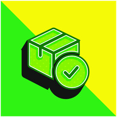 Approval Green and yellow modern 3d vector icon logo