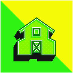 Barn Green and yellow modern 3d vector icon logo