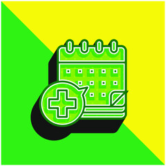 Appointment Green and yellow modern 3d vector icon logo