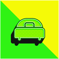 Bed Green and yellow modern 3d vector icon logo