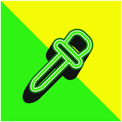 Baby Medicine Dropper Outline Green and yellow modern 3d vector icon logo