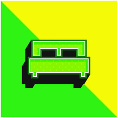 Bed Green and yellow modern 3d vector icon logo