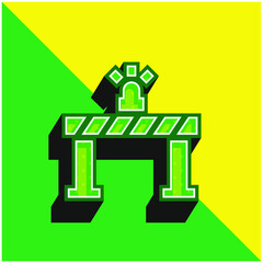 Barrier Green and yellow modern 3d vector icon logo