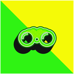 Big Binocoulars Green and yellow modern 3d vector icon logo