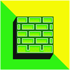 Brickwall Green and yellow modern 3d vector icon logo