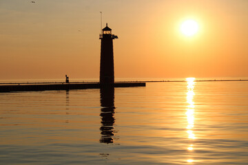 Fototapeta premium lighthouse at sunset