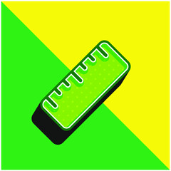 Big Ruler Green and yellow modern 3d vector icon logo