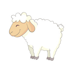 Vector Illustration cute lamb in the style cartoon.