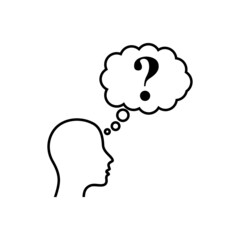 Head cloud think for concept design isolated on white background