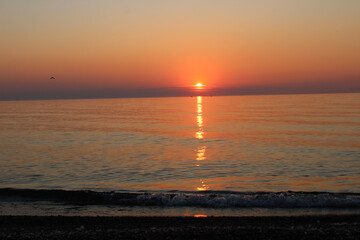 sunset on the sea