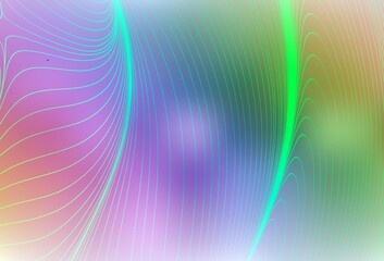 Light Multicolor vector template with curved lines.