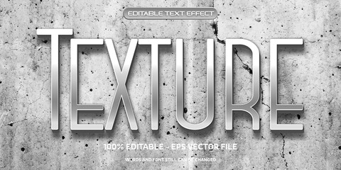 Editable text effect Texture style with cracked wall background	