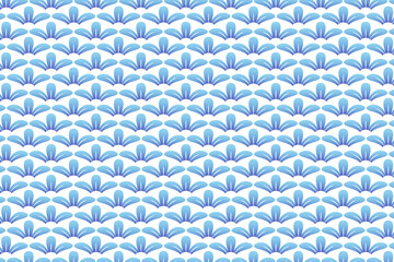 Blue flower petals  pattern on white background, Porcelain pattern, abstract indigo 