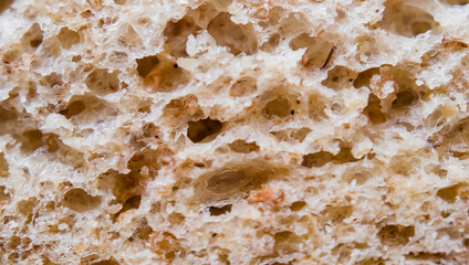 close up of surface of bread