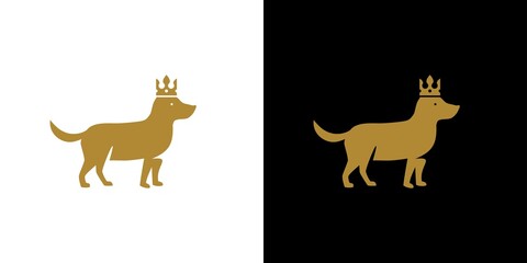 Modern and attractive dog king logo design