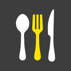 Spoon fork and knife vector icon