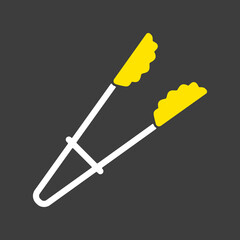 Kitchen tongs vector icon. Kitchen appliance