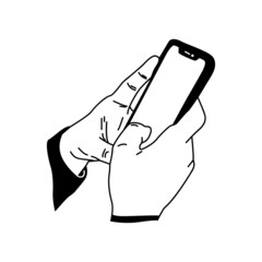 Silhouette person holding smartphone