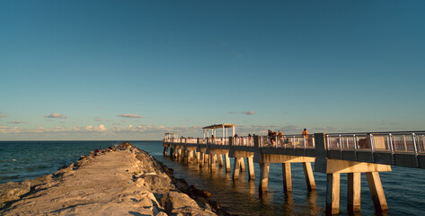 Fototapeta premium pier on the beach Miami Florida sunset 