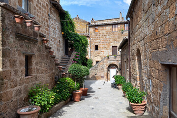 Fototapeta na wymiar Civita di Bagnoregio, popular medieval town at south Tuscany