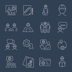 Engineering icons set. Engineering pack symbol vector elements for infographic web